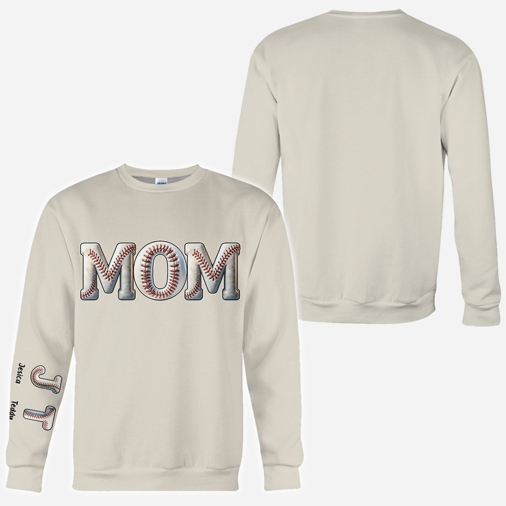 Baseball-Mama – Personalisiertes Baseball-Shirt mit Allover-Print