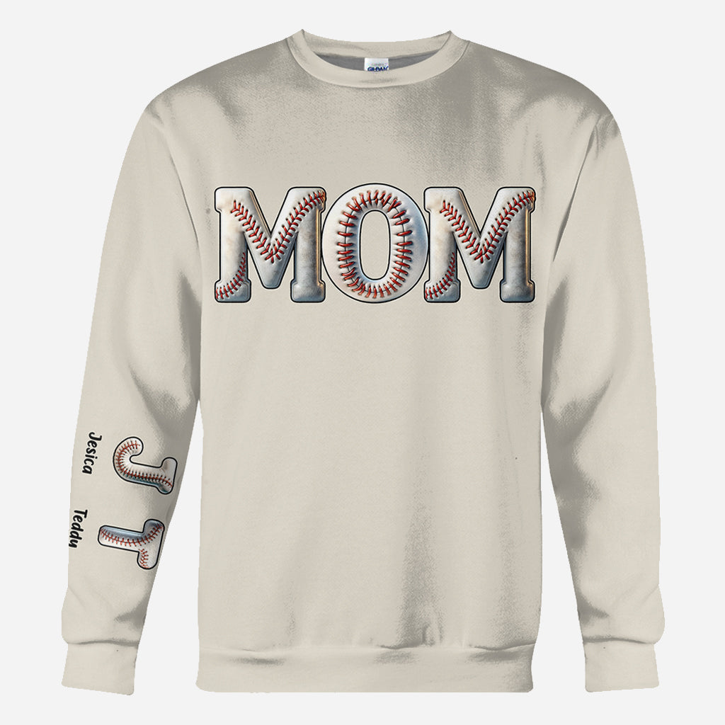 Baseball-Mama – Personalisiertes Baseball-Shirt mit Allover-Print
