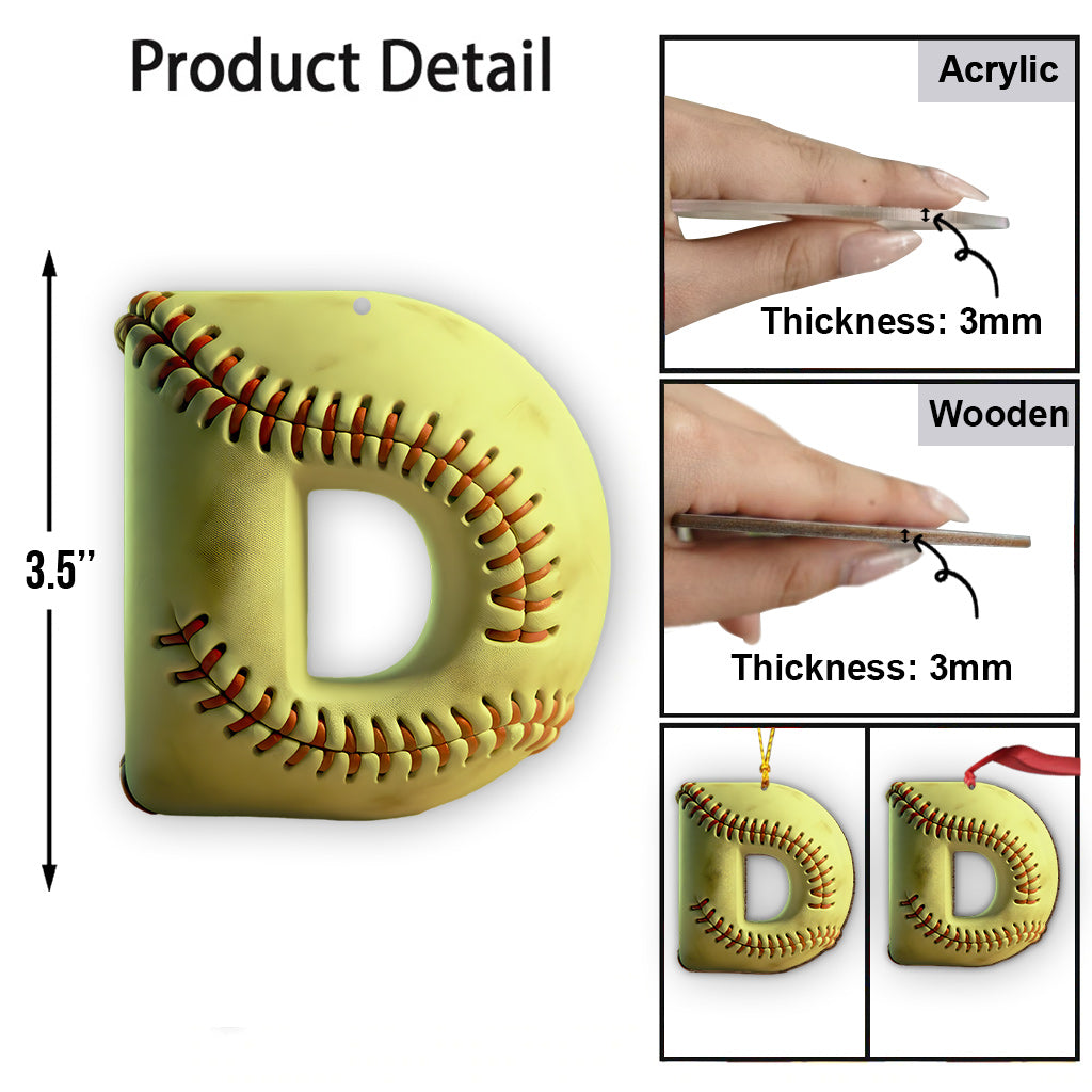 Softball-Buchstabe – Personalisierter Softball-Anhänger