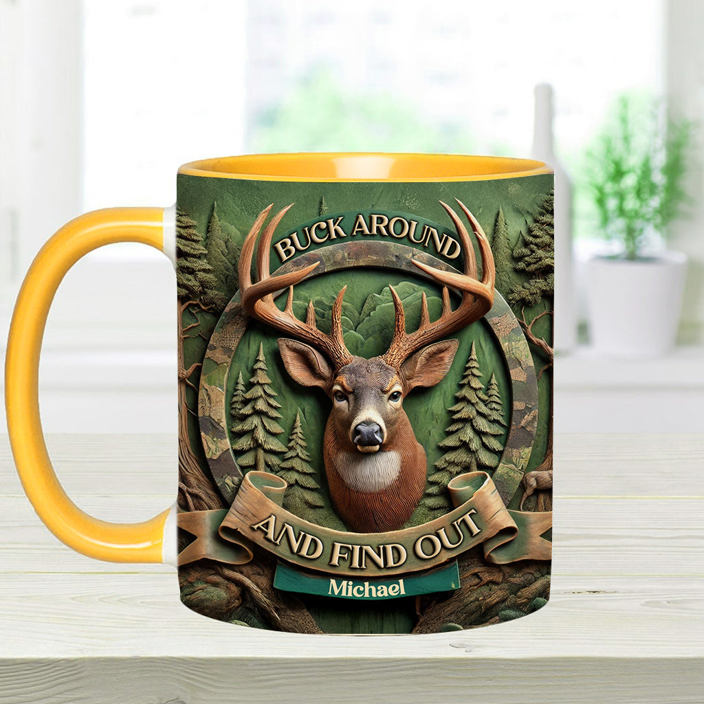 Buck Around And Find Out - Personalisierter Becher mit Jagdmotiv