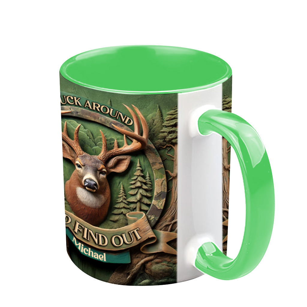 Buck Around And Find Out - Personalisierter Becher mit Jagdmotiv