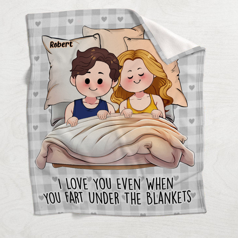 Ich liebe dich auch dann, wenn du unter der Decke furzt – Personalisierte Pärchendecke