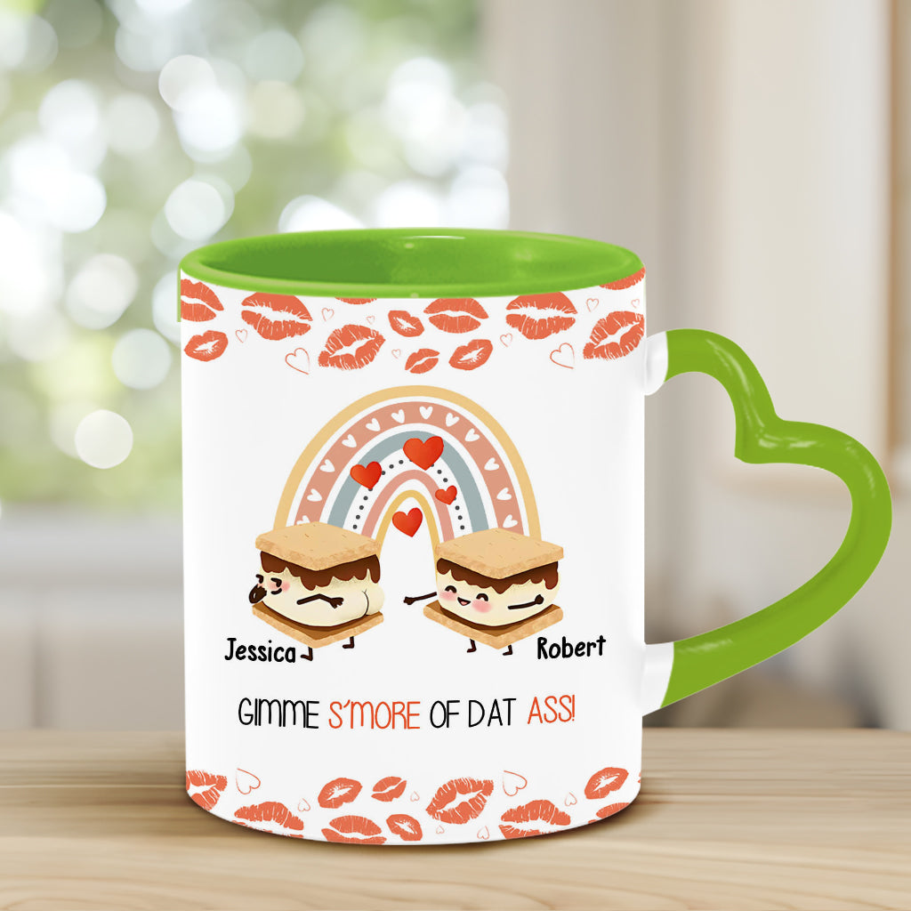 Gib mir mehr davon – Personalisierte Tasse mit Herzgriff für Paare