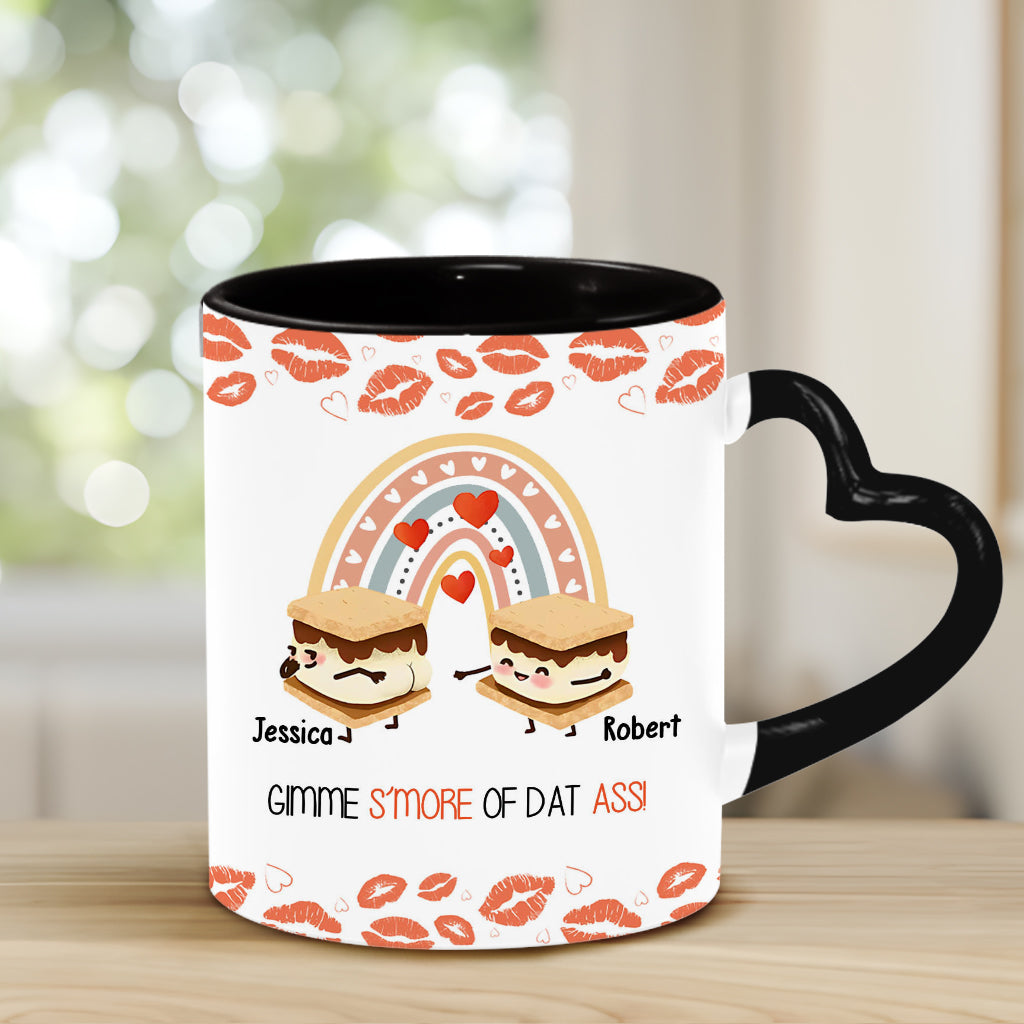 Gib mir mehr davon – Personalisierte Tasse mit Herzgriff für Paare