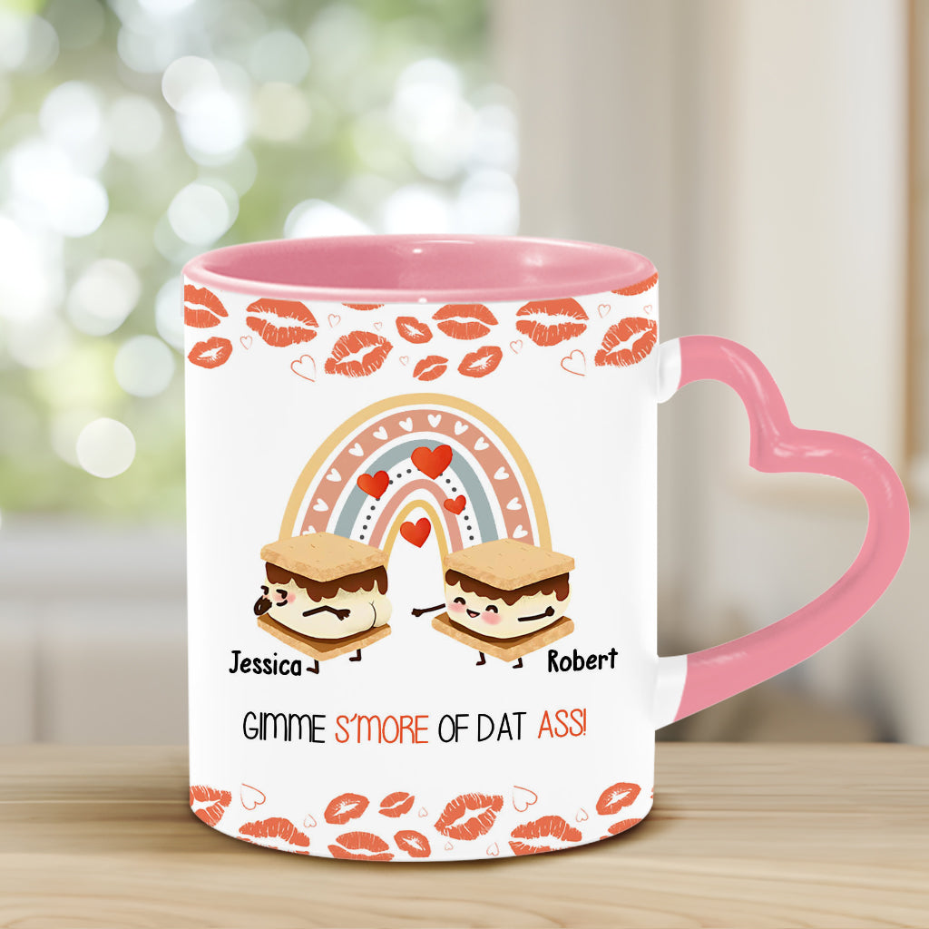 Gib mir mehr davon – Personalisierte Tasse mit Herzgriff für Paare