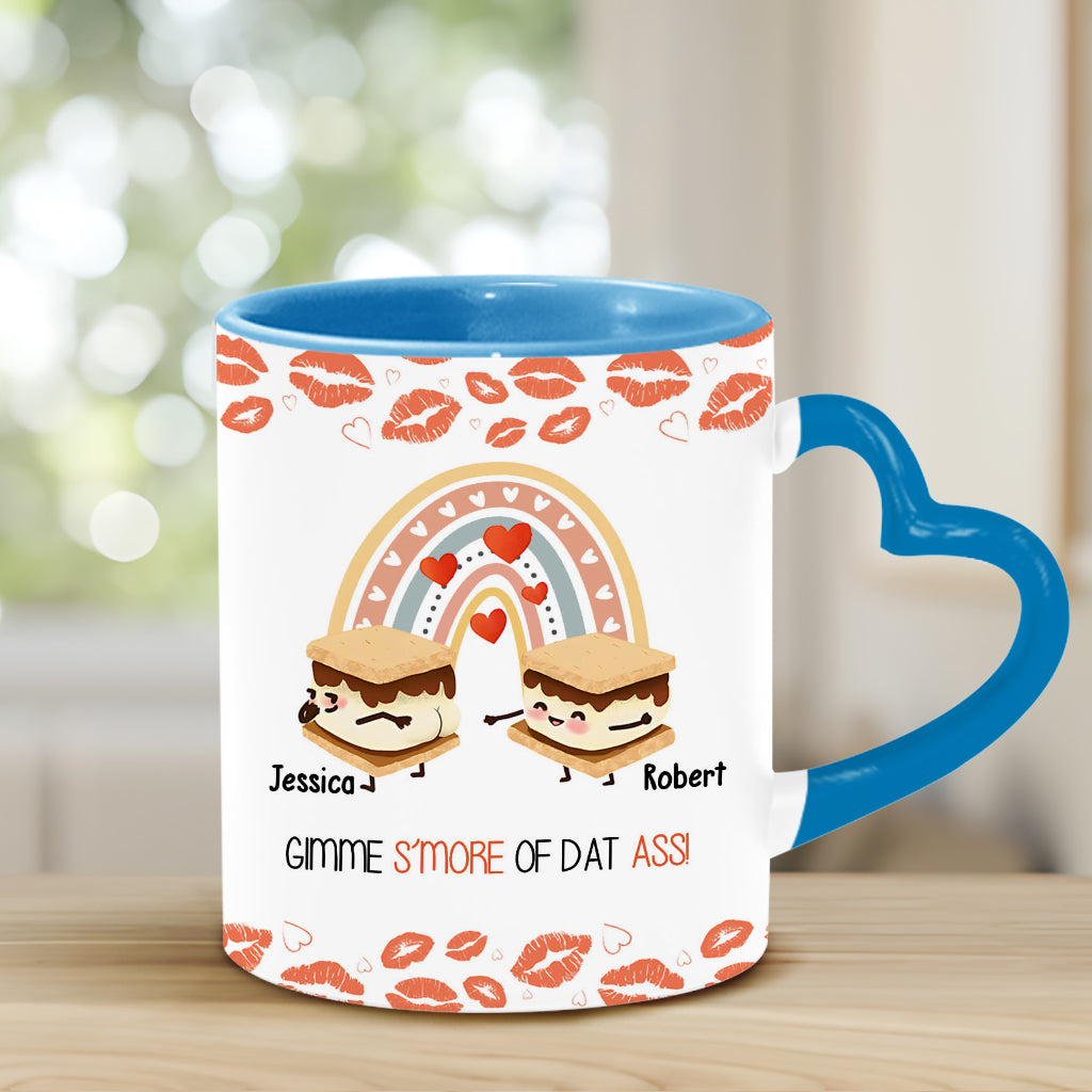 Gib mir mehr davon – Personalisierte Tasse mit Herzgriff für Paare