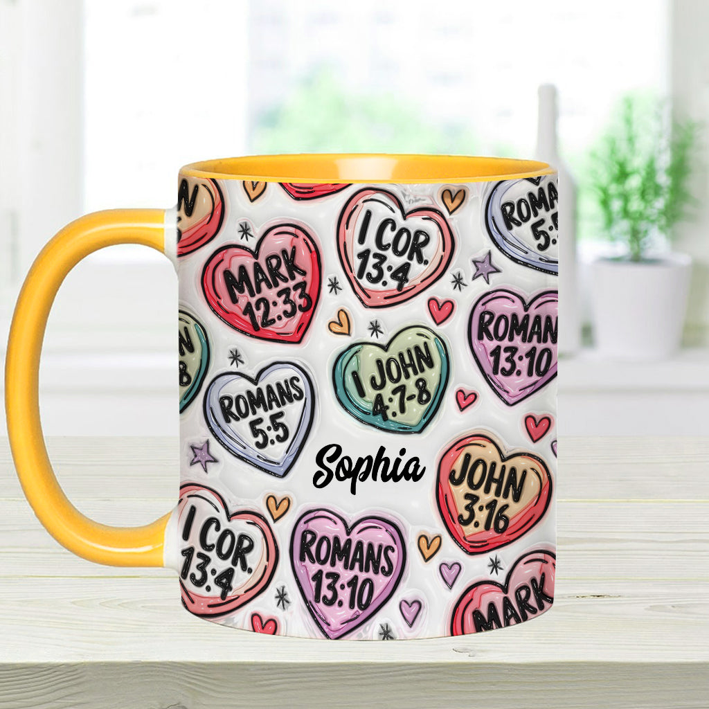 Glaube, Hoffnung, Liebe – Personalisierte Tasse mit christlichem Aufdruck