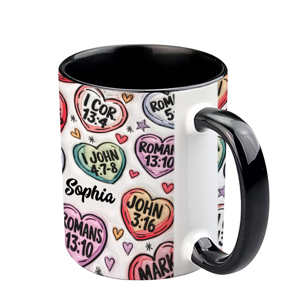 Glaube, Hoffnung, Liebe – Personalisierte Tasse mit christlichem Aufdruck