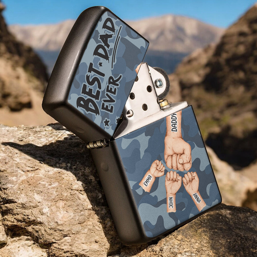 Bester Papa aller Zeiten - Personalisiertes Feuerzeug für Väter