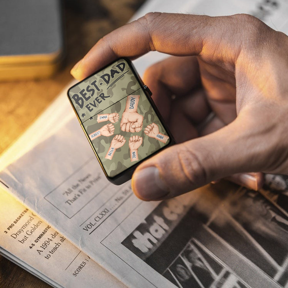 Bester Papa aller Zeiten - Personalisiertes Feuerzeug für Väter