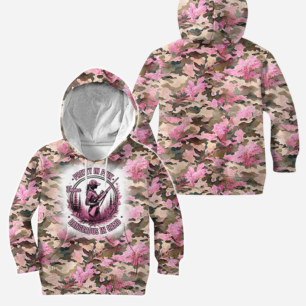 Pretty in Pink Dangerous in Camo - Personalized Hunting Hoodie and Leggings