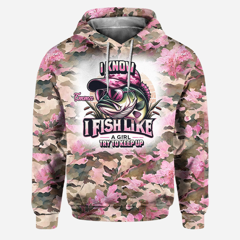 I Fish Like A Girl - Personalized Fishing Hoodie and Leggings