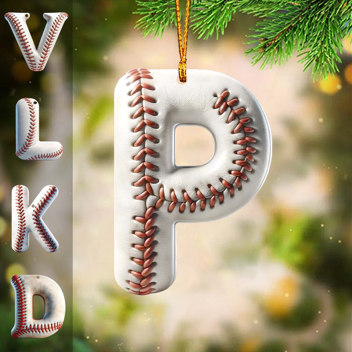 Baseball-Buchstabe – Personalisierter Baseball-Anhänger
