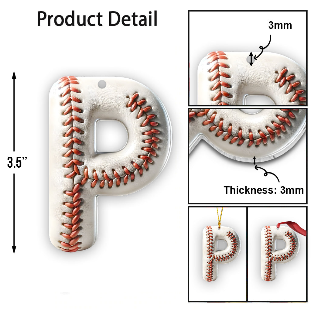 Baseball-Buchstabe – Personalisierter Baseball-Anhänger