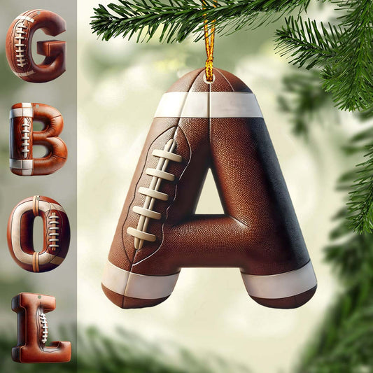 Football Letter - Personalized Football Ornament