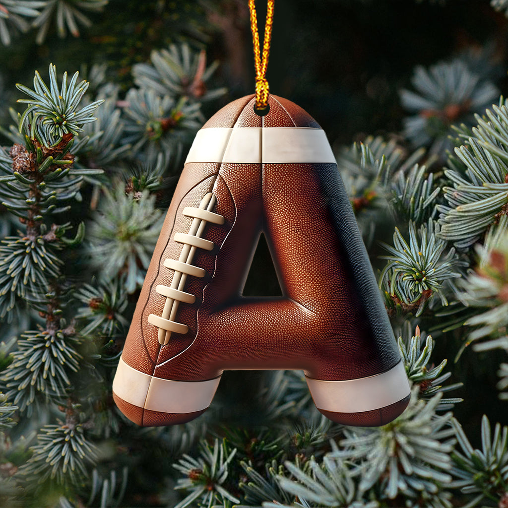 Football Letter - Personalized Football Ornament