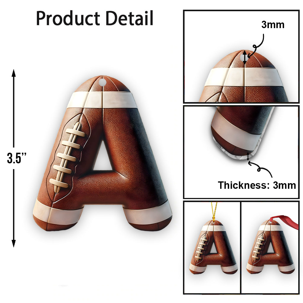 Football Letter - Personalized Football Ornament