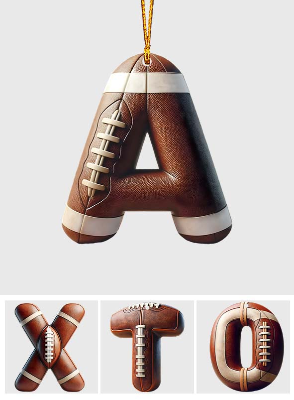 Football Letter - Personalized Football Ornament