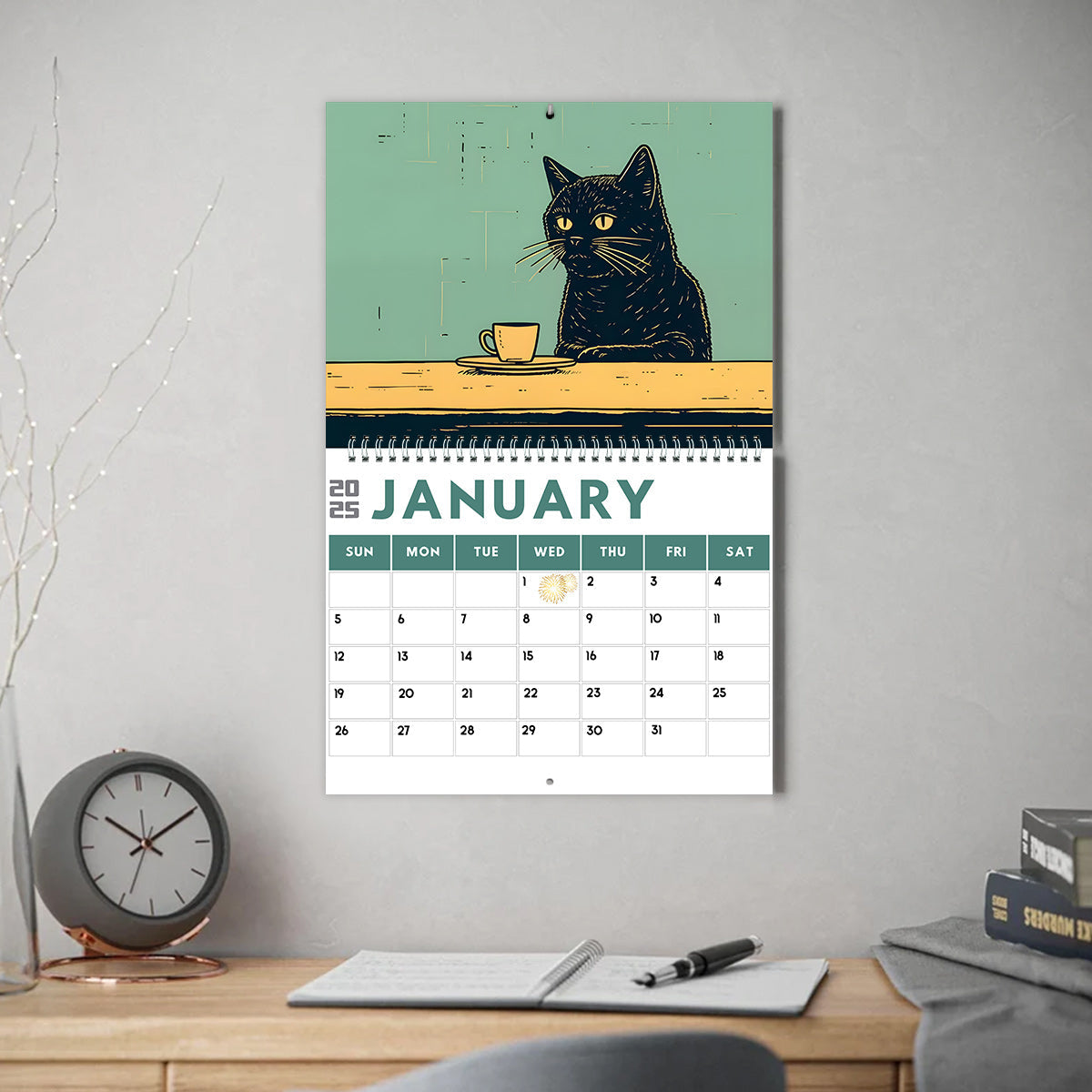 Niedliche Katze – personalisierter Katzen-Wandkalender