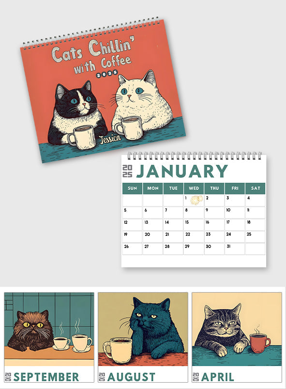 Niedliche Katze – personalisierter Katzen-Wandkalender