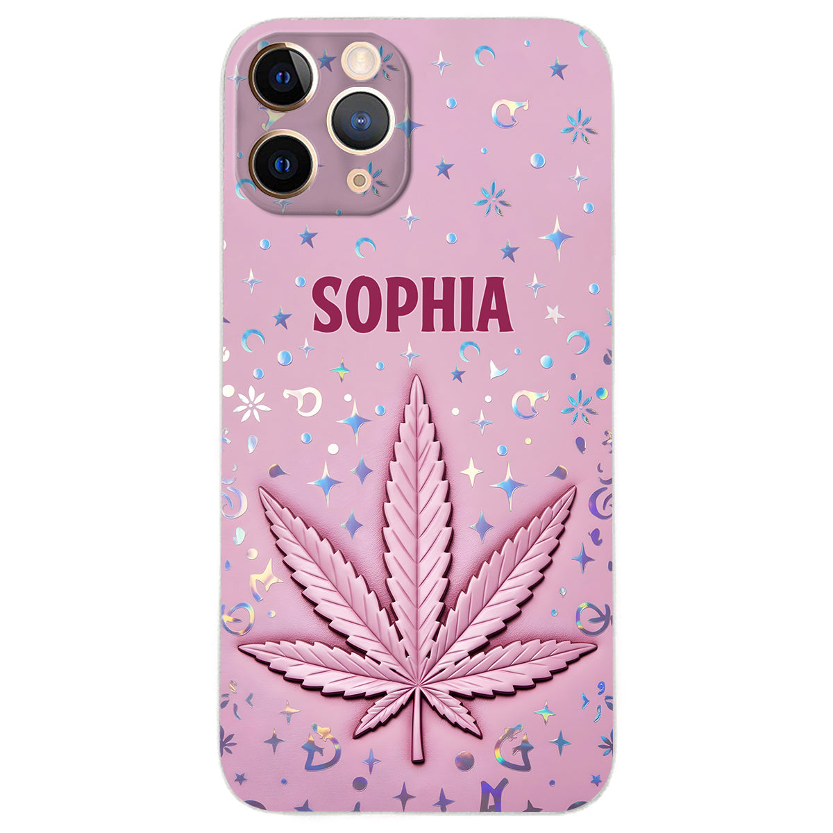 Stoner Chick - Personalized Weed Leather Phone Case