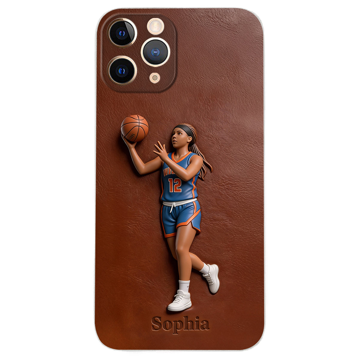 Love Basketball - Personalized Basketball Leather Phone Case