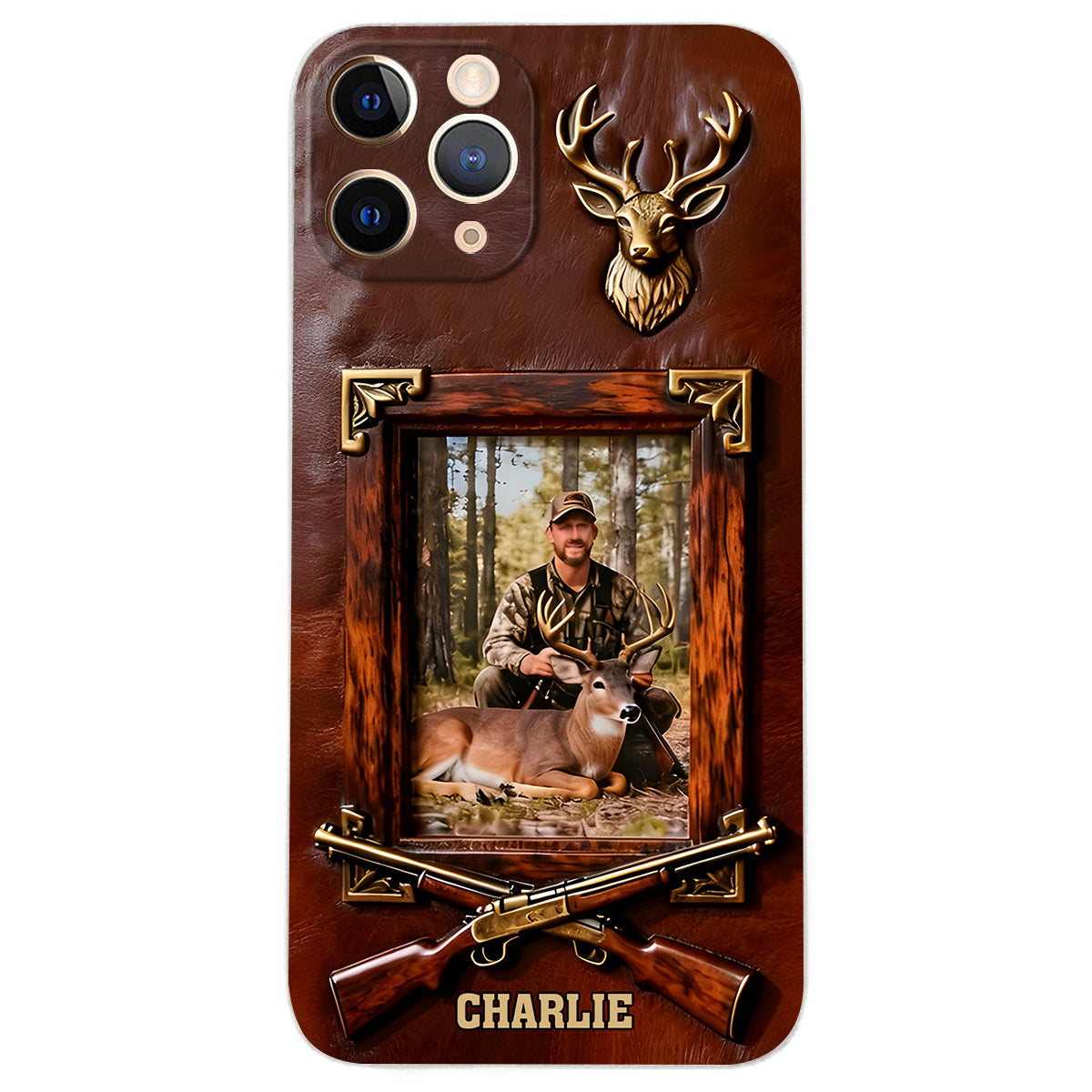 Hunting Achievement - Personalized Hunting Leather Phone Case