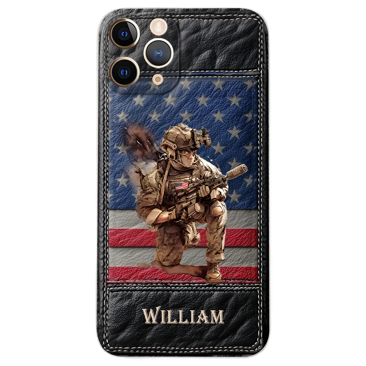 Military Art - Personalized Veteran Leather Phone Case
