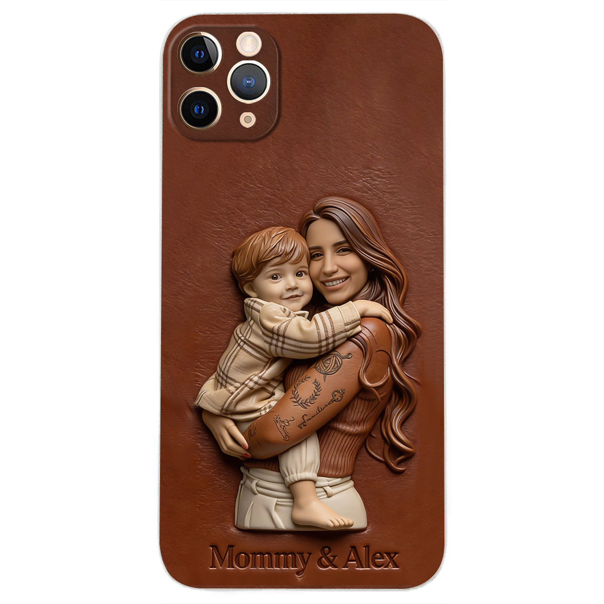 Personalisierte Handyhülle aus Leder mit Foto – Geschenkidee für Mama, Oma