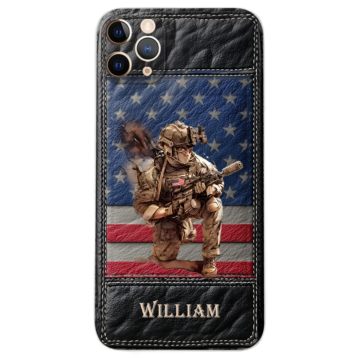 Military Art - Personalized Veteran Leather Phone Case