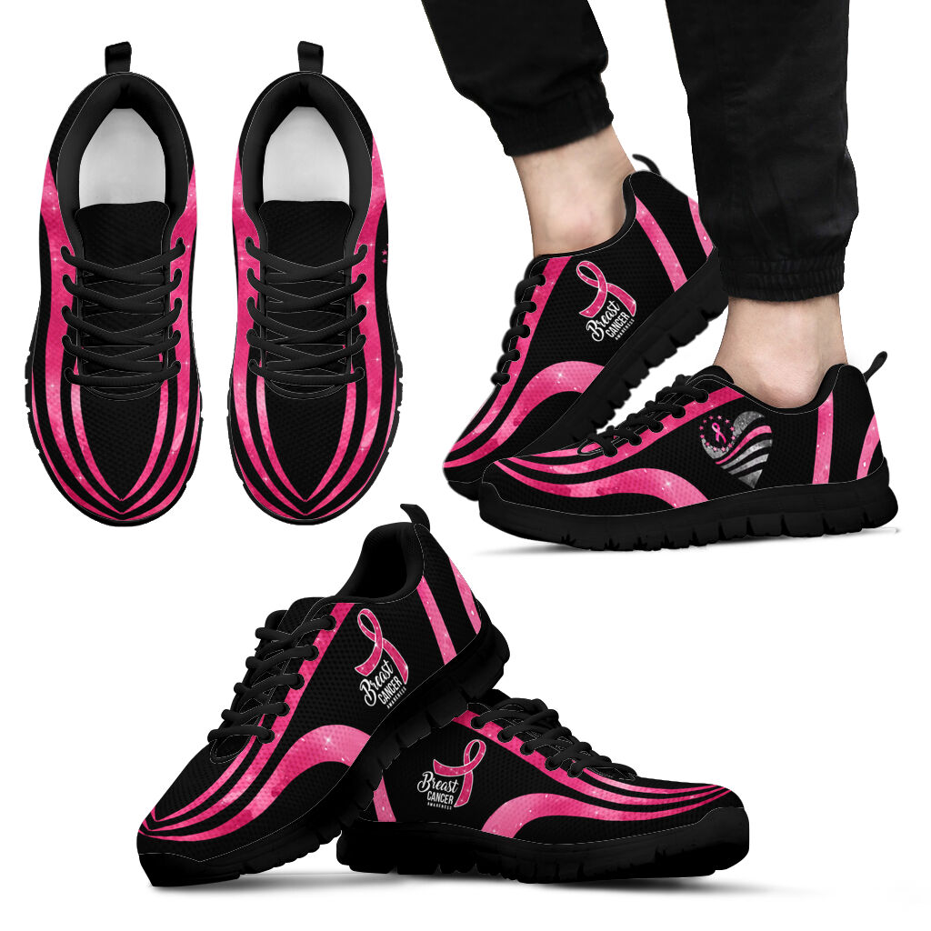 Pink Ribbon Heart Sneakers zur Sensibilisierung für Brustkrebs 0622