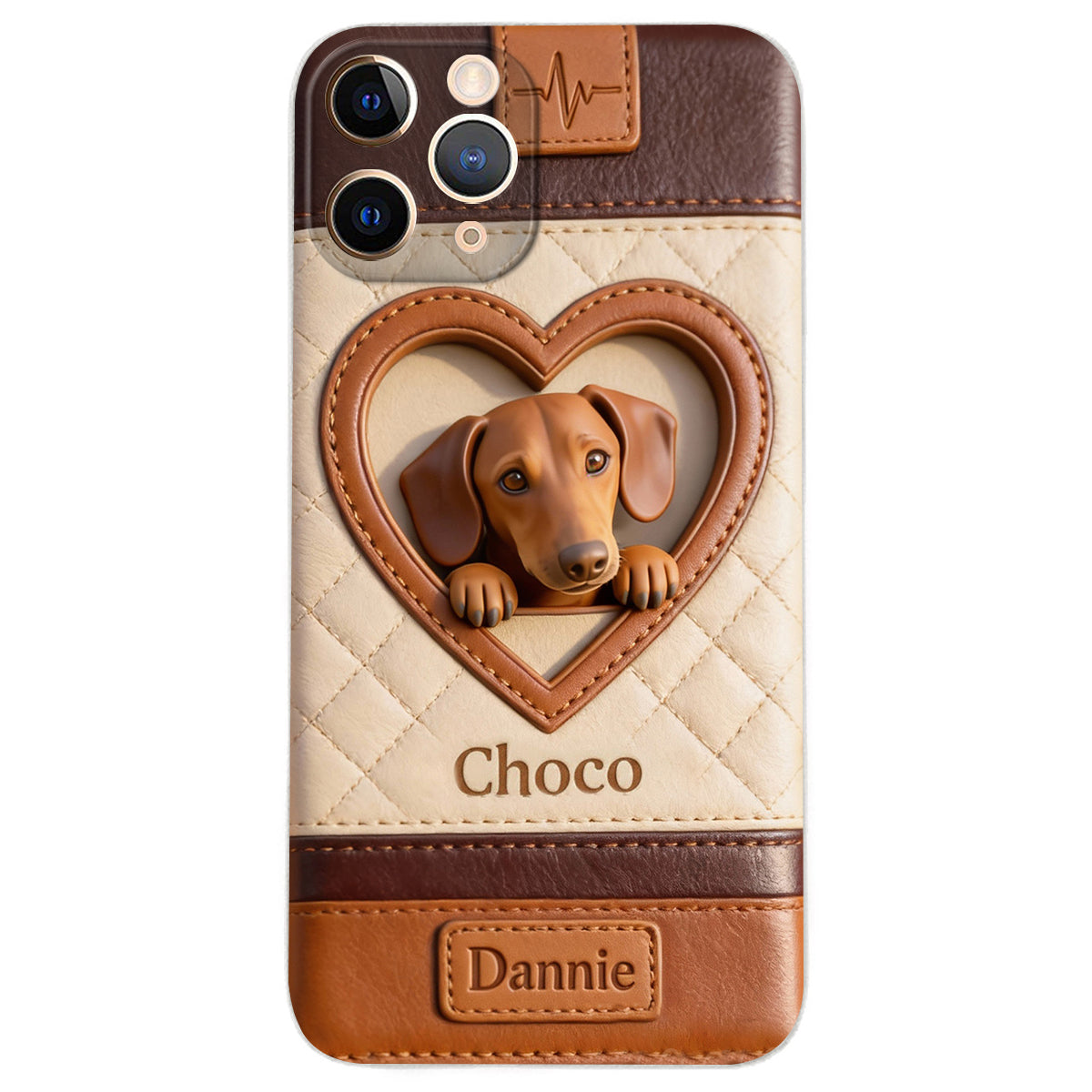 Individuell gestaltbare Handyhülle aus Leder mit Hundemotiv – nach Foto gestaltbar