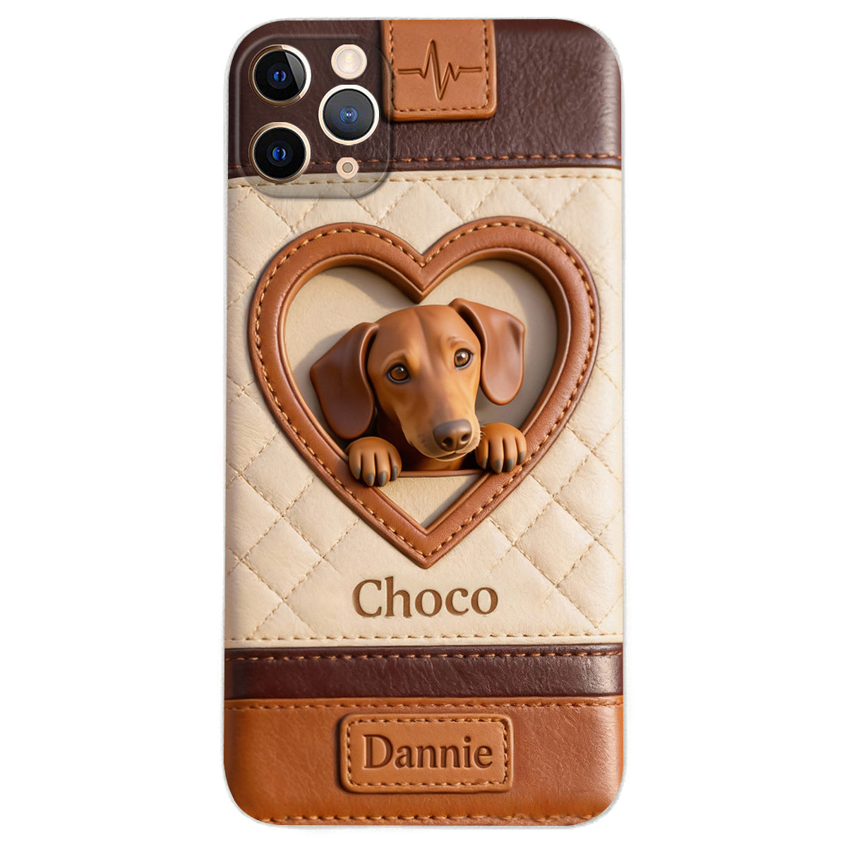 Individuell gestaltbare Handyhülle aus Leder mit Hundemotiv – nach Foto gestaltbar