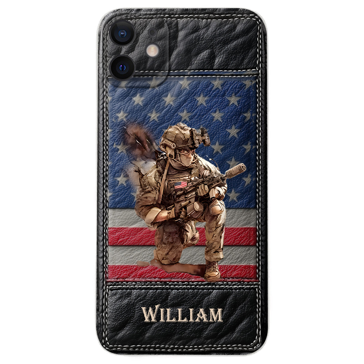 Military Art - Personalized Veteran Leather Phone Case
