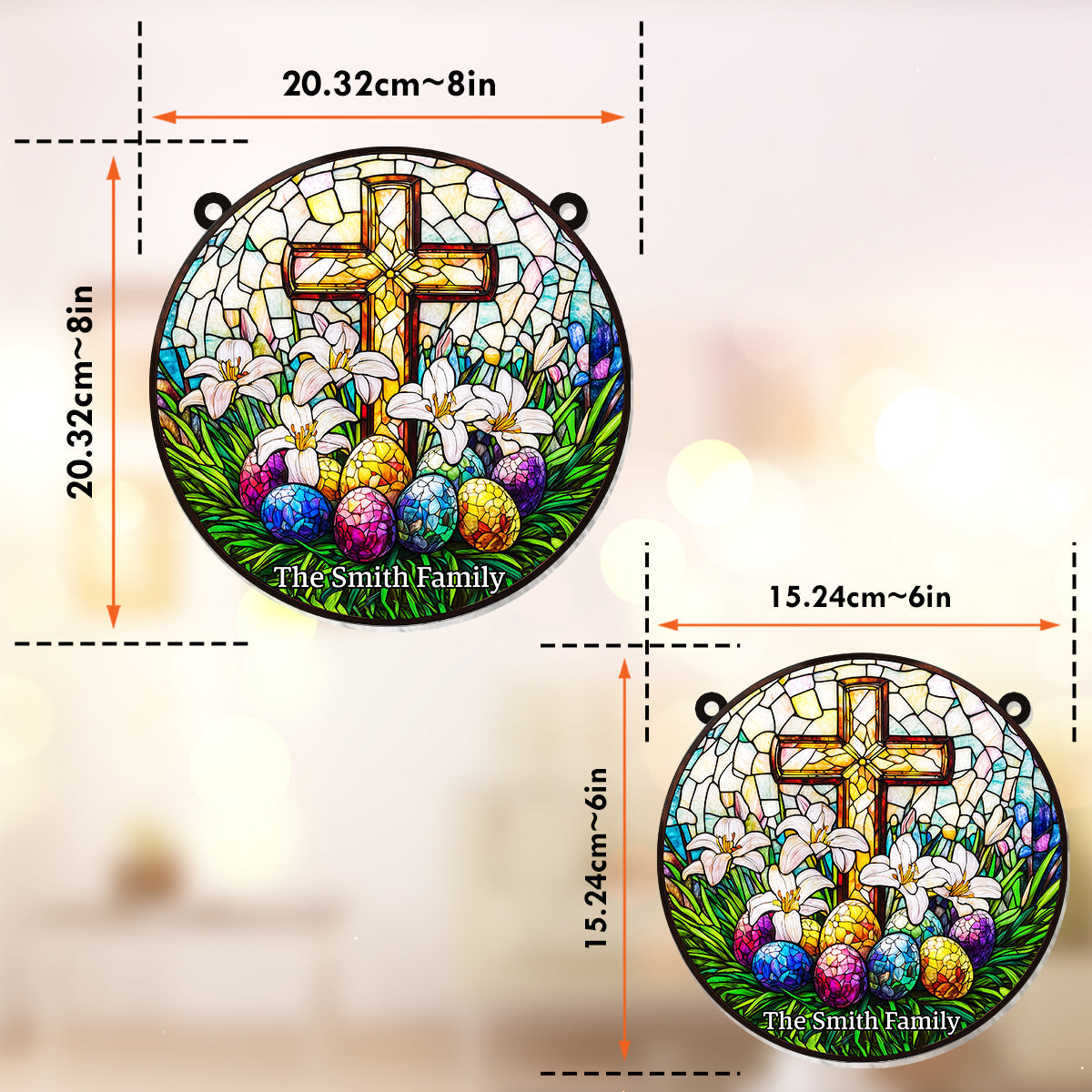 Er ist auferstanden – Personalisierter christlicher Fensterhänger