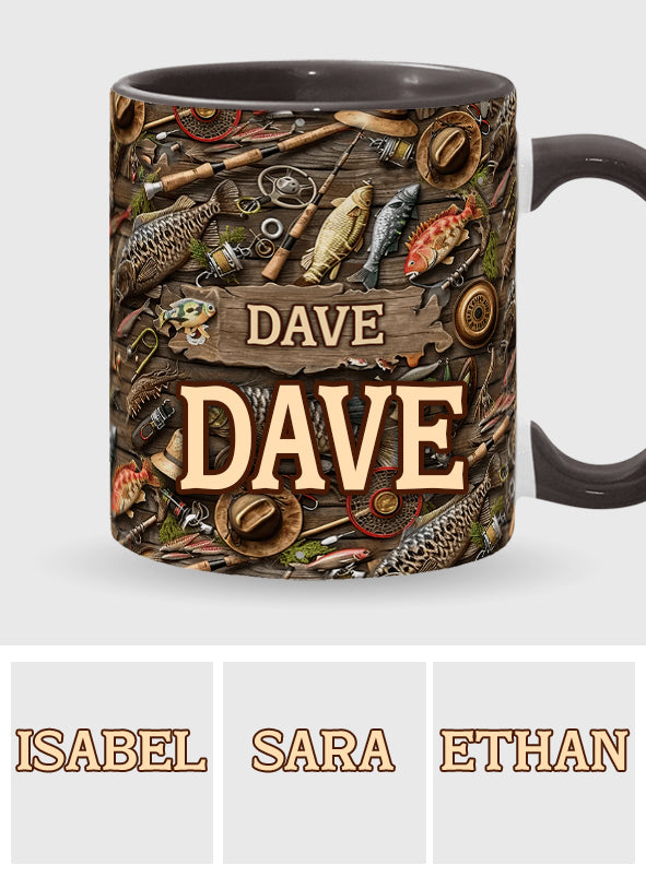 Angelbegeisterte – Personalisierte Tasse mit Angelmotiv