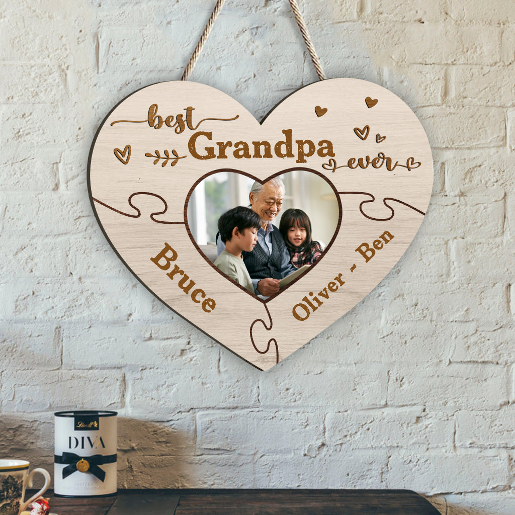 Die beste Oma aller Zeiten – Geschenk für Oma, Opa, Mama, Papa, Tante, Onkel, Schwester, Bruder – Personalisiertes Holzschild