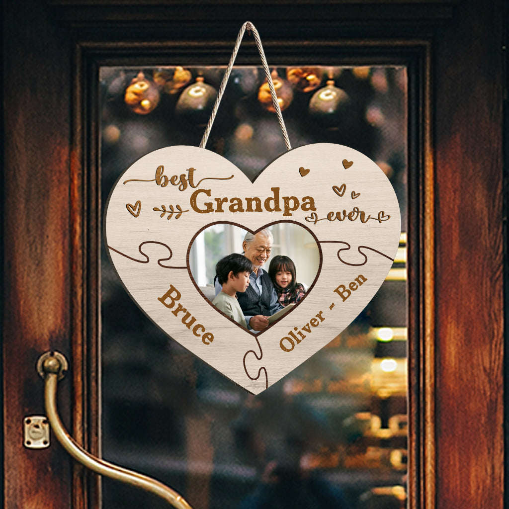 Die beste Oma aller Zeiten – Geschenk für Oma, Opa, Mama, Papa, Tante, Onkel, Schwester, Bruder – Personalisiertes Holzschild