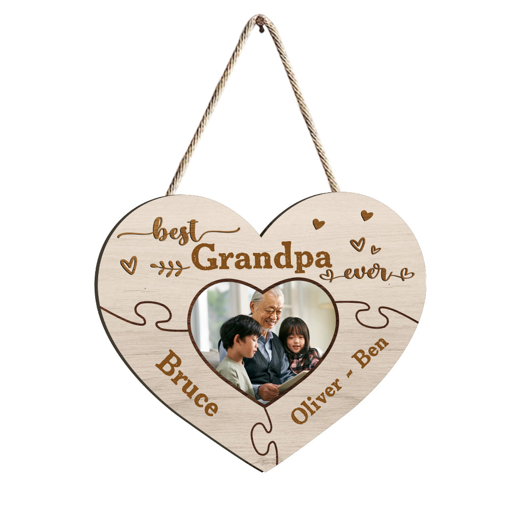 Die beste Oma aller Zeiten – Geschenk für Oma, Opa, Mama, Papa, Tante, Onkel, Schwester, Bruder – Personalisiertes Holzschild