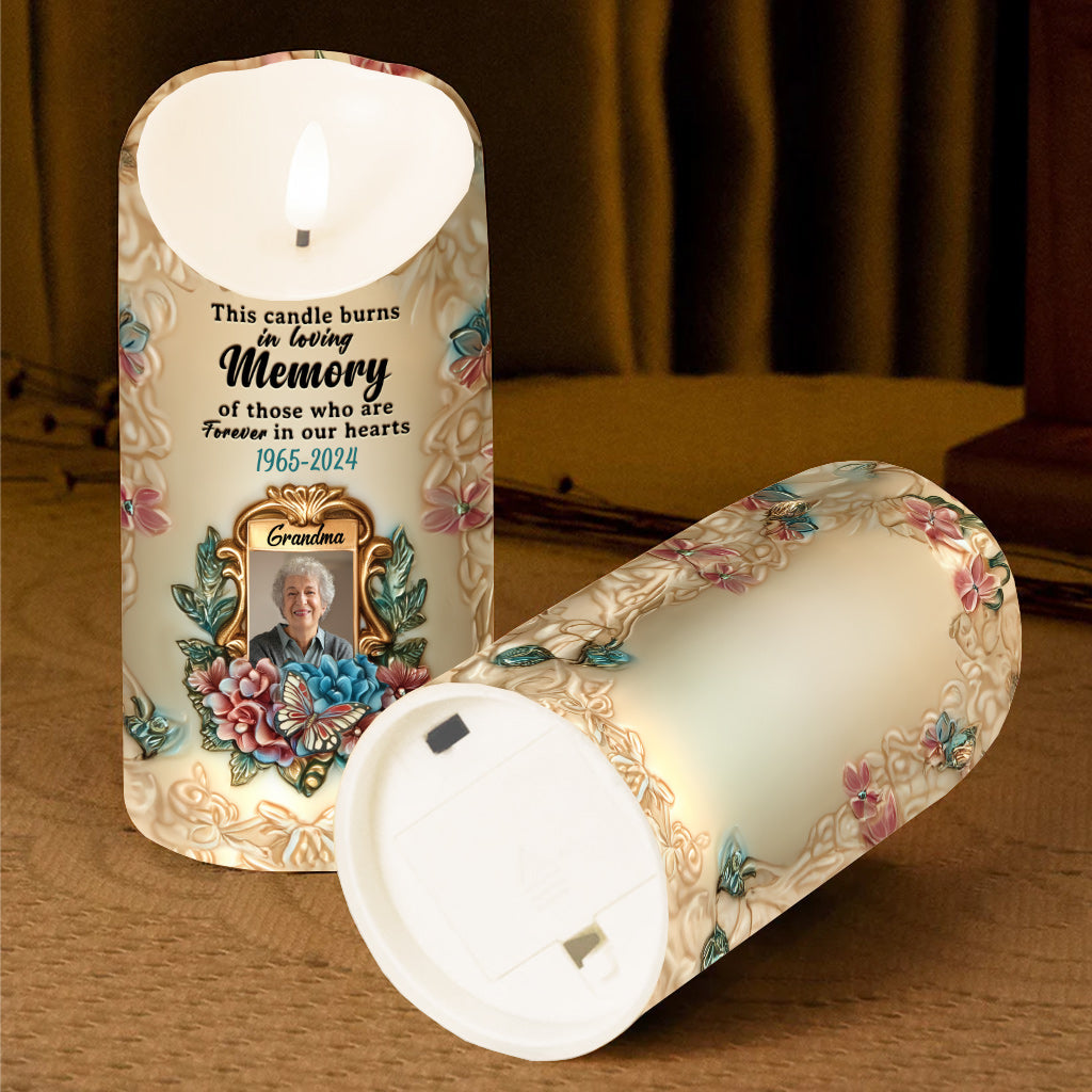 Diese Kerze brennt in liebevoller Erinnerung – personalisierte, flammenlose Gedenkkerze