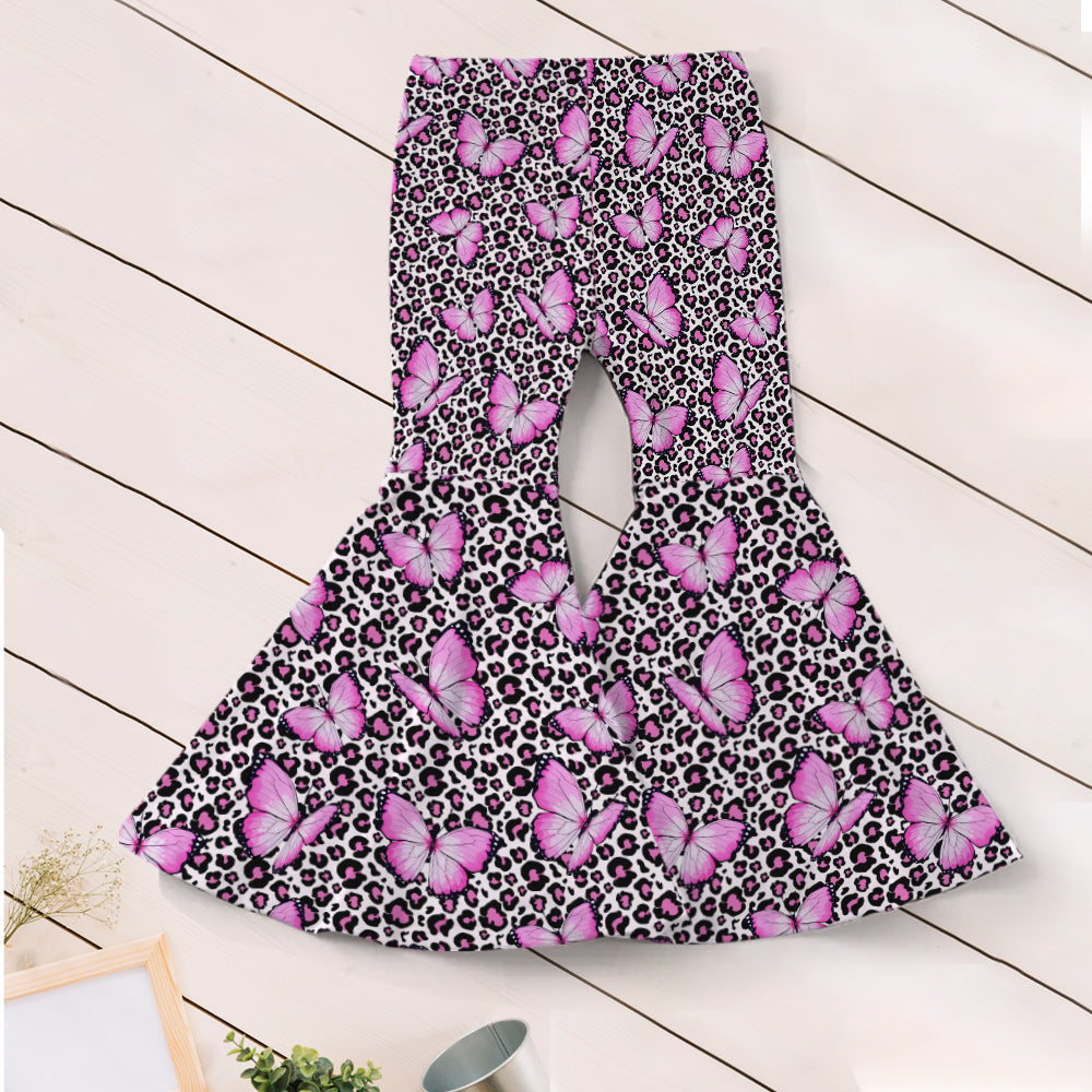 Beautiful Happiness Butterflies - Personalized Kid T-shirt & Kid Flare Leggings