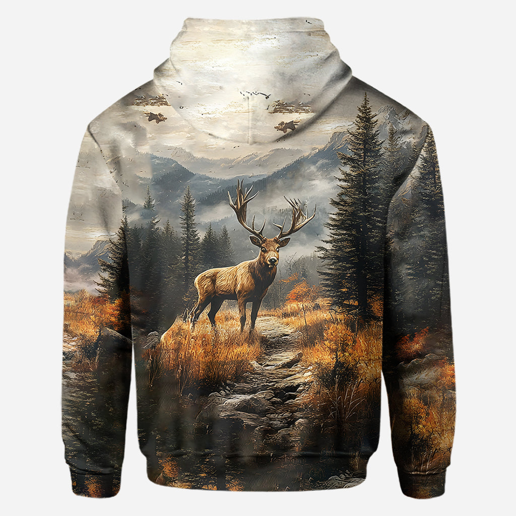 Beliebiger Name, wunderschönes Hirschmotiv - Personalisiertes Jagd-Shirt