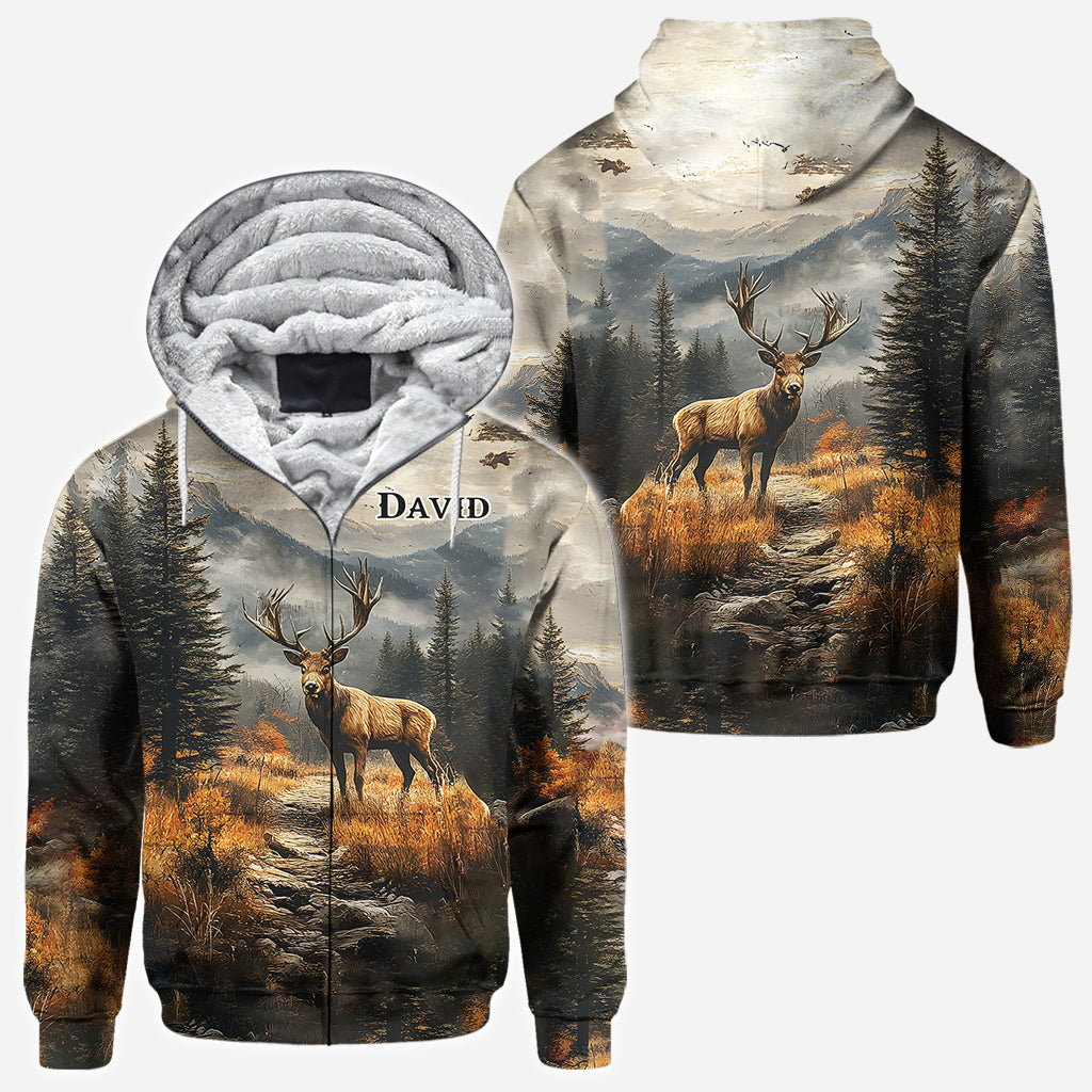 Beliebiger Name, wunderschönes Hirschmotiv - Personalisiertes Jagd-Shirt
