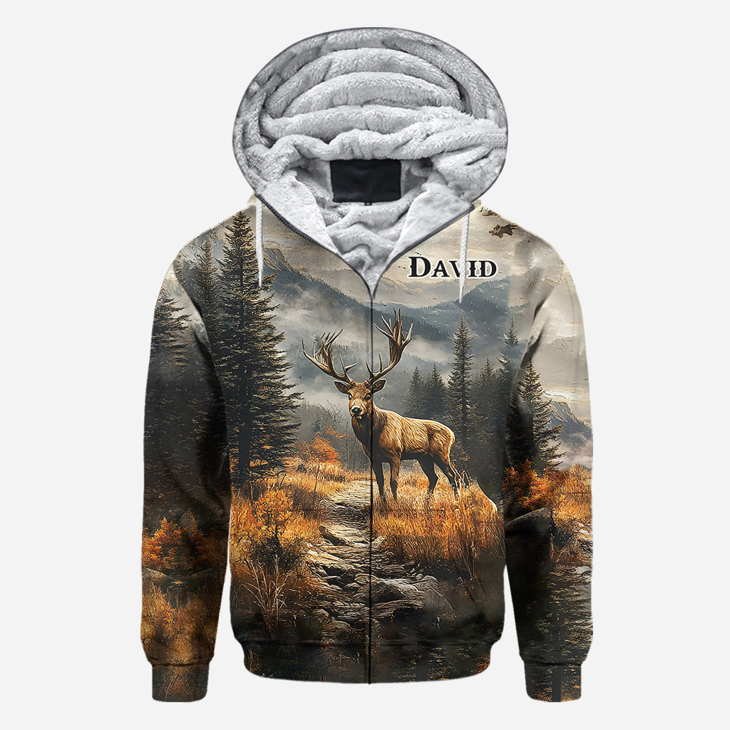 Beliebiger Name, wunderschönes Hirschmotiv - Personalisiertes Jagd-Shirt