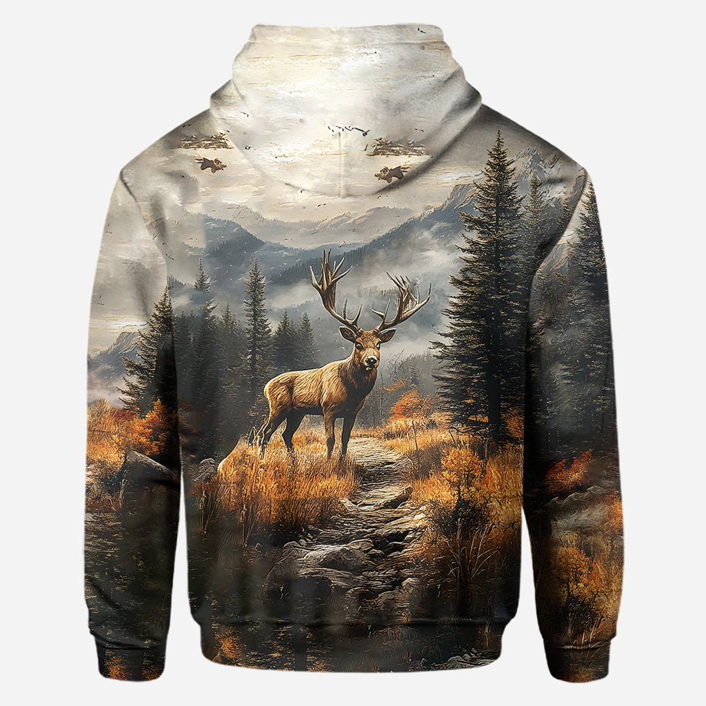 Beliebiger Name, wunderschönes Hirschmotiv - Personalisiertes Jagd-Shirt
