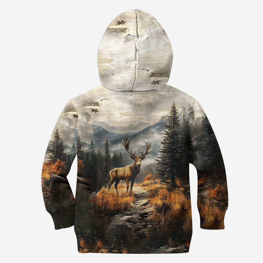 Beliebiger Name, wunderschönes Hirschmotiv - Personalisiertes Jagd-Shirt