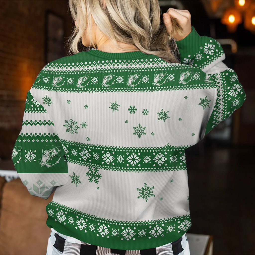 Fröhliche Fischweihnachten – personalisierter hässlicher Anglerpullover