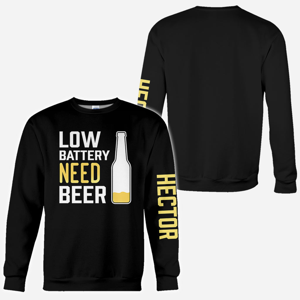 Low Battery Need Beer - Personalized Beer All Over Shirt