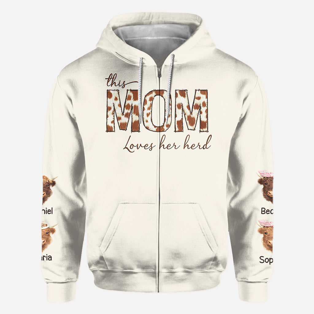 Dieses Mama-Mama-Shirt liebt ihre Herde – personalisiertes Mutter-Shirt