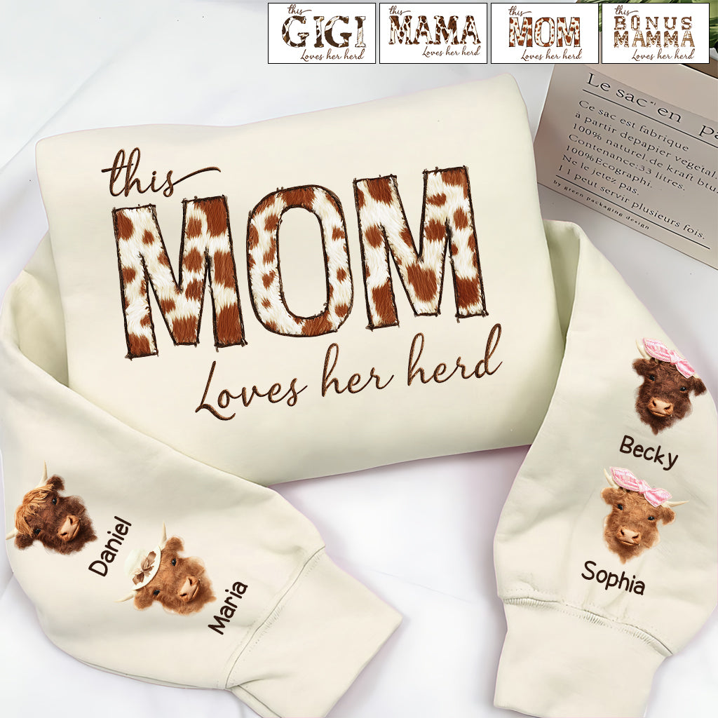 Dieses Mama-Mama-Shirt liebt ihre Herde – personalisiertes Mutter-Shirt